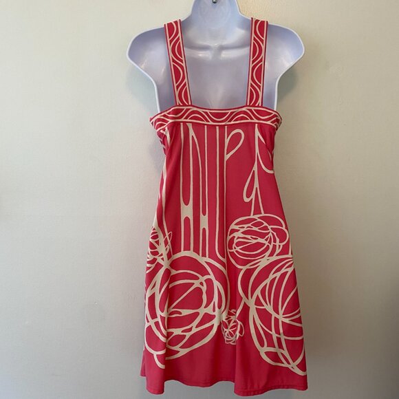 BCBGMaxazria Pink & White Sleeveless Dress Size Small Y2K - Picture 5 of 7